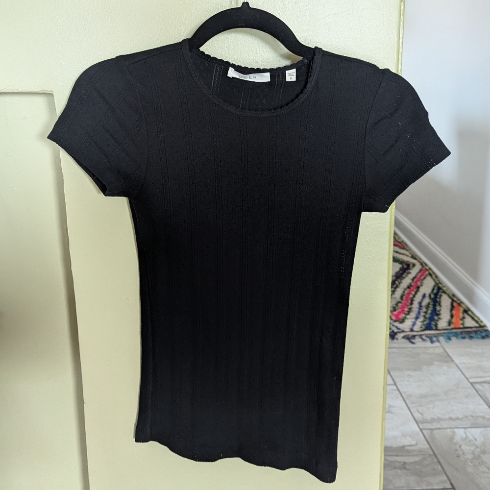 Doen Vivi Pointelle Tee EUC Small